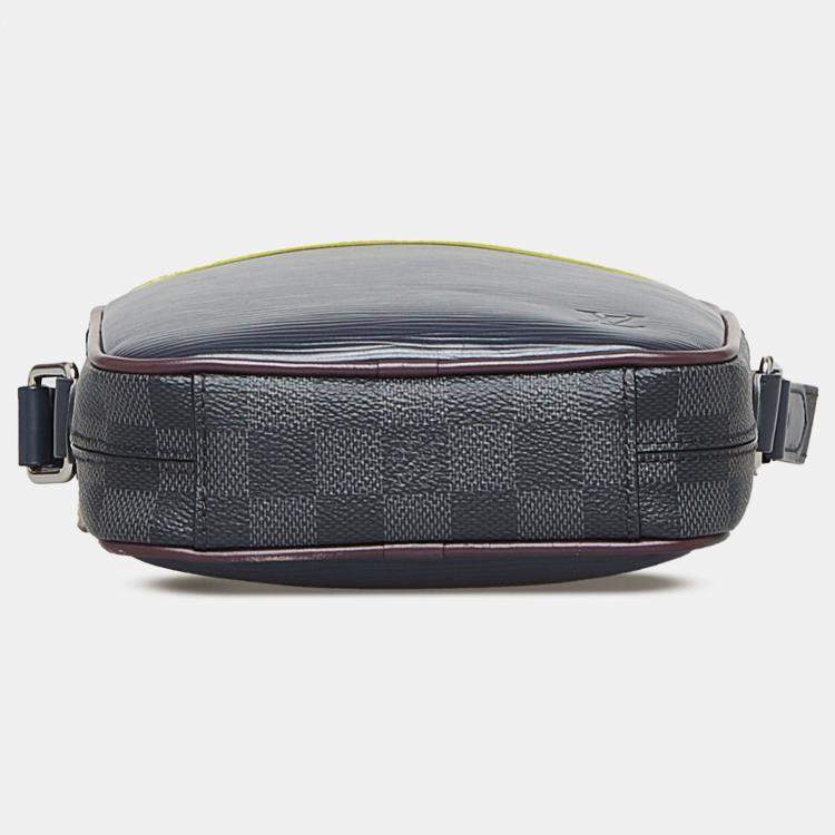Pre Owned Louis Vuitton Blue Epi Damier Graphite Danube Slim