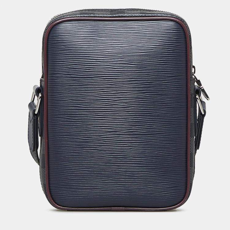Pre Owned Louis Vuitton Blue Epi Damier Graphite Danube Slim