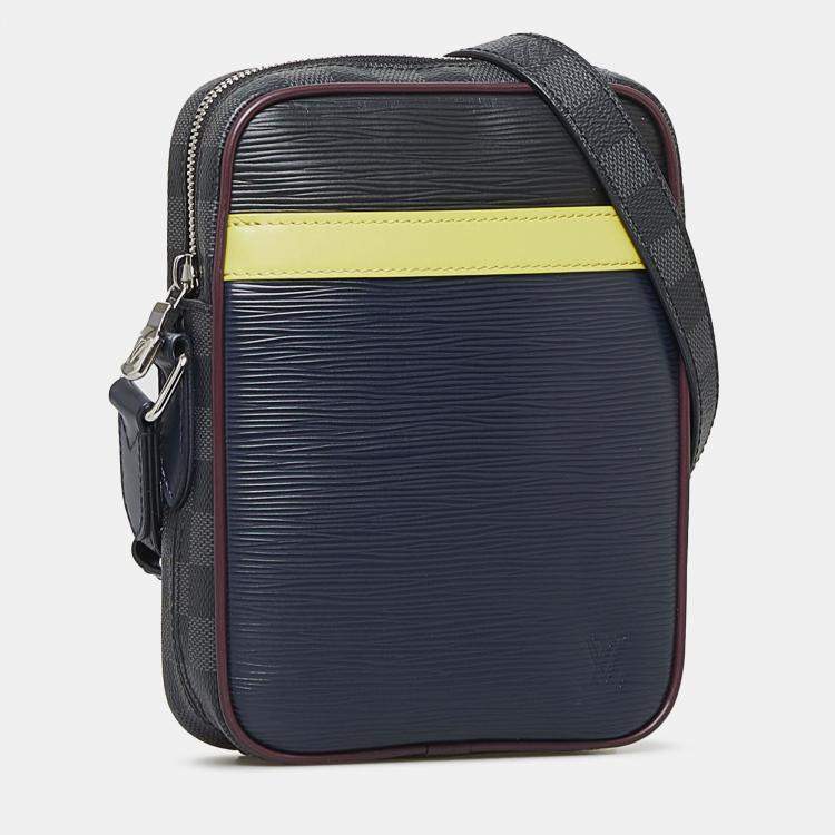 Pre Owned Louis Vuitton Blue Epi Damier Graphite Danube Slim
