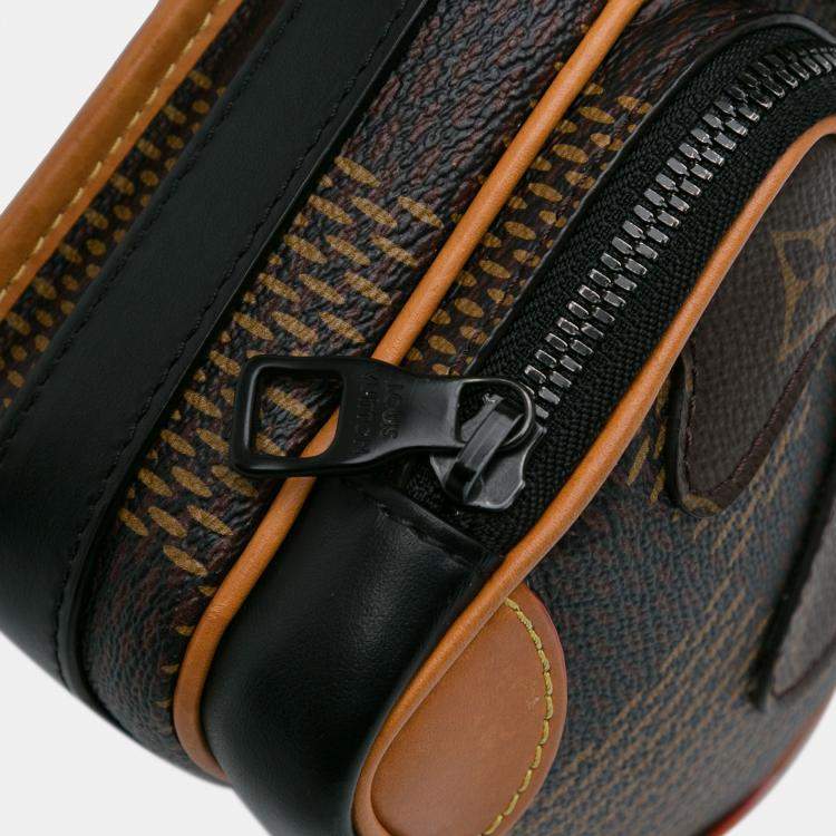 Pre Owned Louis Vuitton Brown Nigo Giant Damier Ebene Monogram Nano Amazone