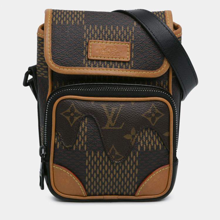 Pre Owned Louis Vuitton Brown Nigo Giant Damier Ebene Monogram Nano Amazone