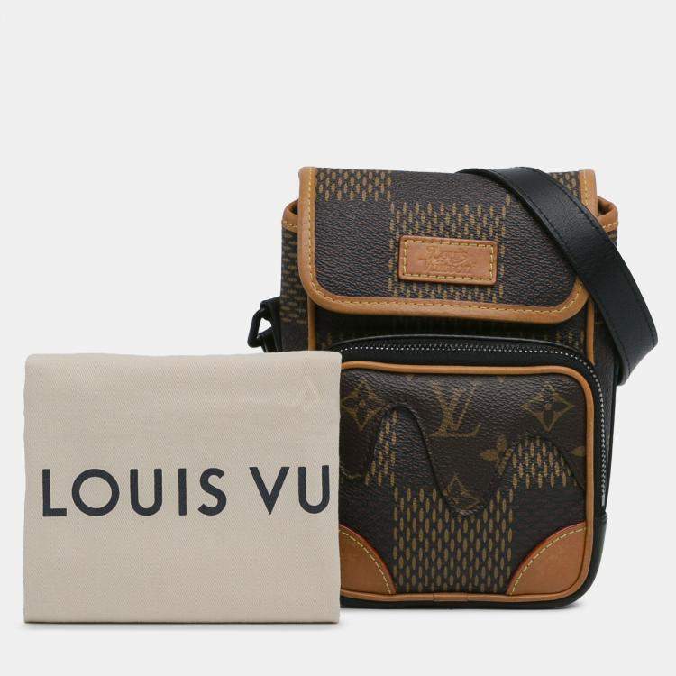 Pre Owned Louis Vuitton Brown Nigo Giant Damier Ebene Monogram Nano Amazone