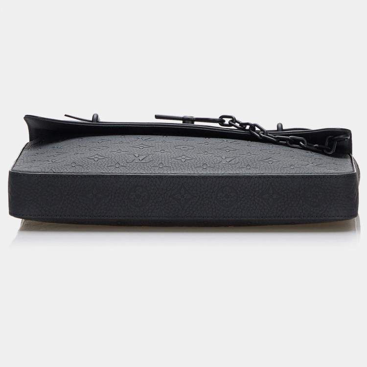 Pre Owned Louis Vuitton Black Monogram Taurillon Pochette Steamer