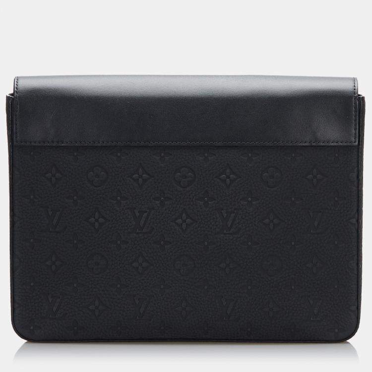 Pre Owned Louis Vuitton Black Monogram Taurillon Pochette Steamer