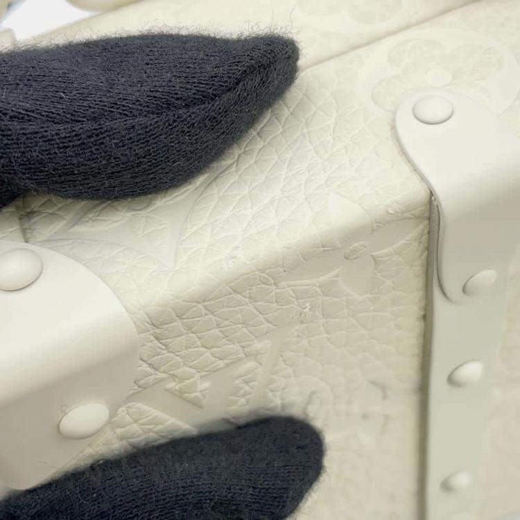 Pre Owned Louis Vuitton Trunk White Monogram Canvas Bag