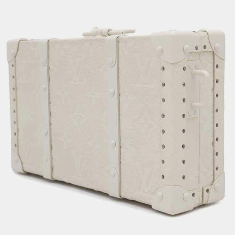 Pre Owned Louis Vuitton Trunk White Monogram Canvas Bag
