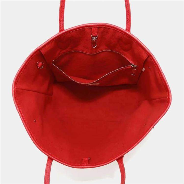 Pre Owned Louis Vuitton Neverfull Red Empriente Leather Shoulder Bag