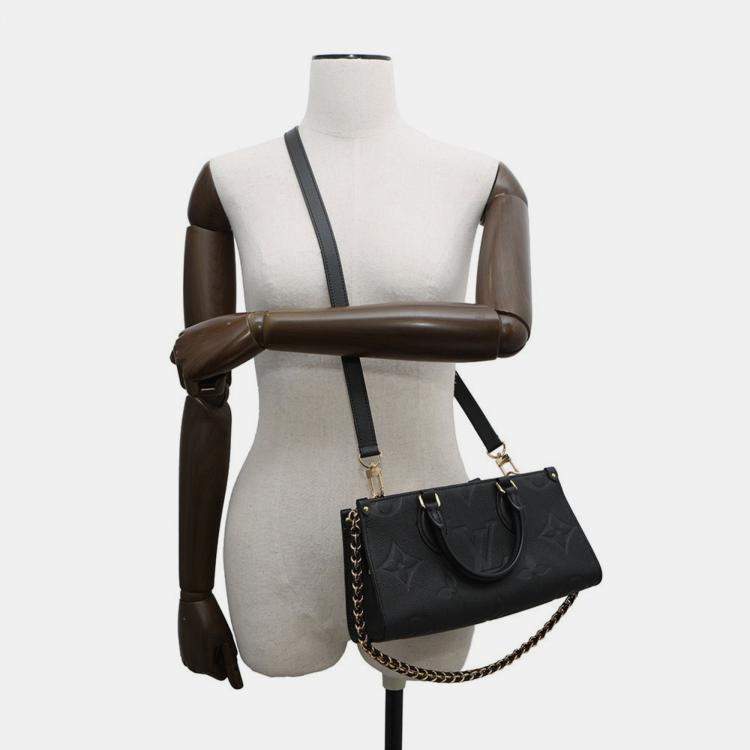 Pre Owned Louis Vuitton OnTheGo EW Black Empriente Leather Shoulder Bag