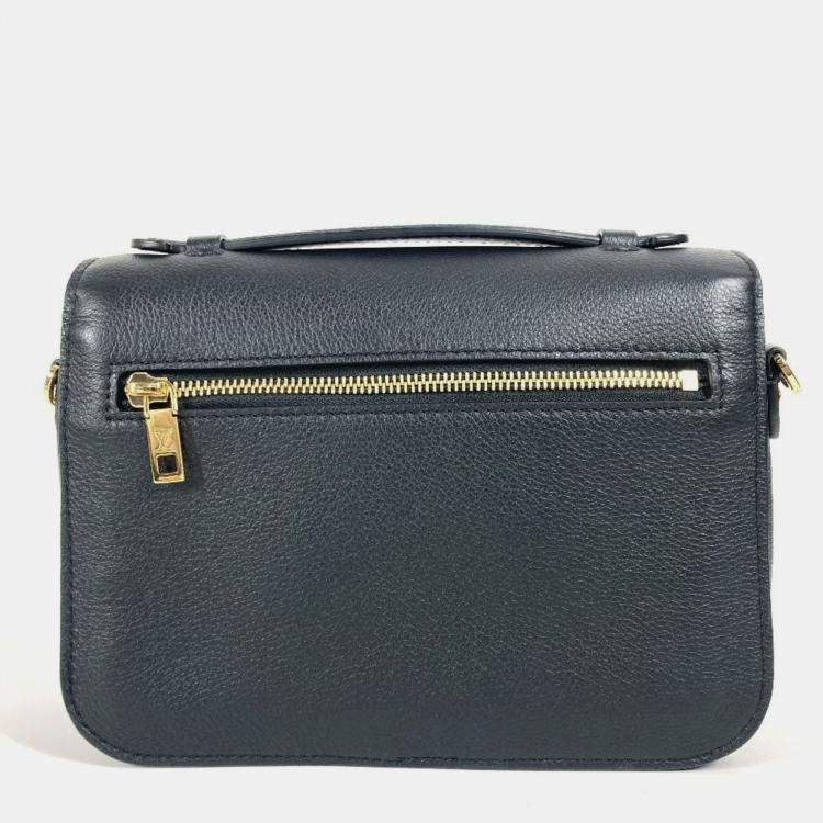 Pre Owned Louis Vuitton Oxford Lockme Black Leather Crossbody Bag