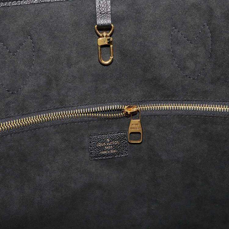 Pre Owned Louis Vuitton Neverfull MM Black/White Empriente Leather Tote Bag