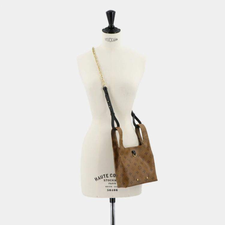 Pre Owned Louis Vuitton Atlantis BB Brown Monogram Reverse Canvas Shoulder Bag
