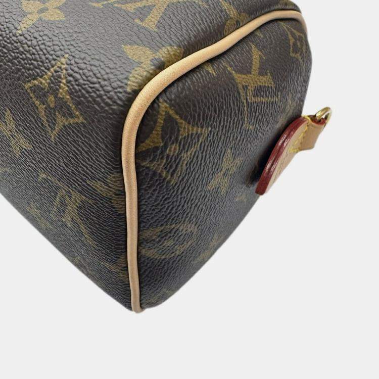 Pre Owned Louis Vuitton Speedy Bandouliere 20 Brown Monogram Canvas Crossbody Bag