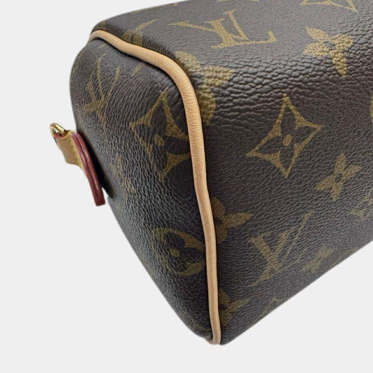 Pre Owned Louis Vuitton Speedy Bandouliere 20 Brown Monogram Canvas Crossbody Bag