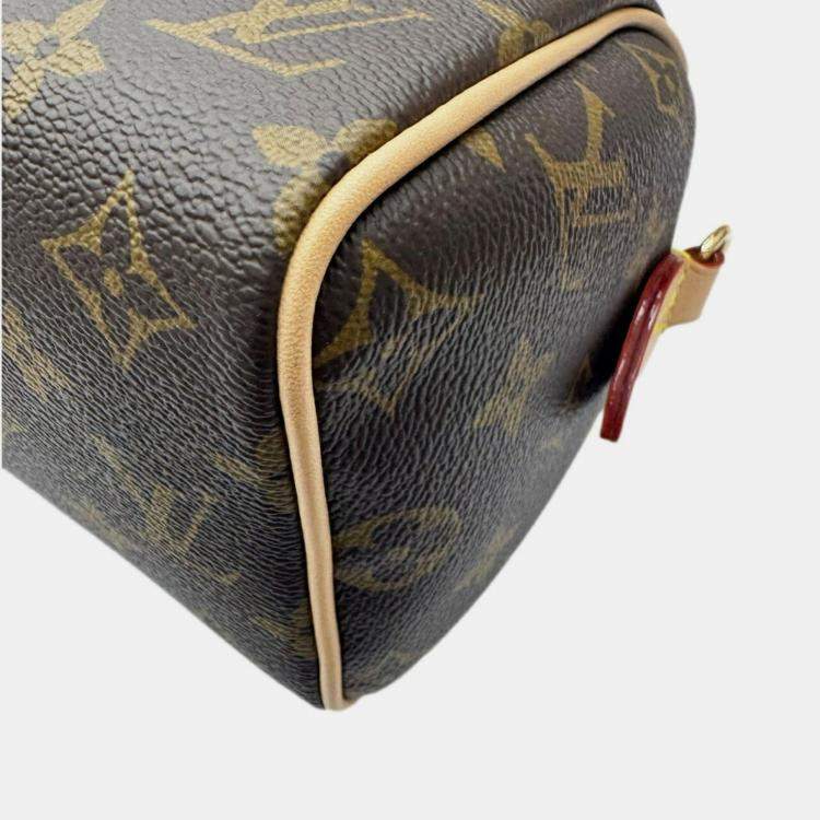 Pre Owned Louis Vuitton Speedy Bandouliere 20 Brown Monogram Canvas Crossbody Bag