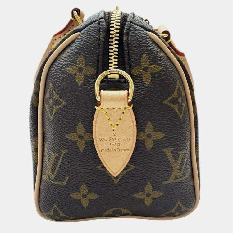 Pre Owned Louis Vuitton Speedy Bandouliere 20 Brown Monogram Canvas Crossbody Bag