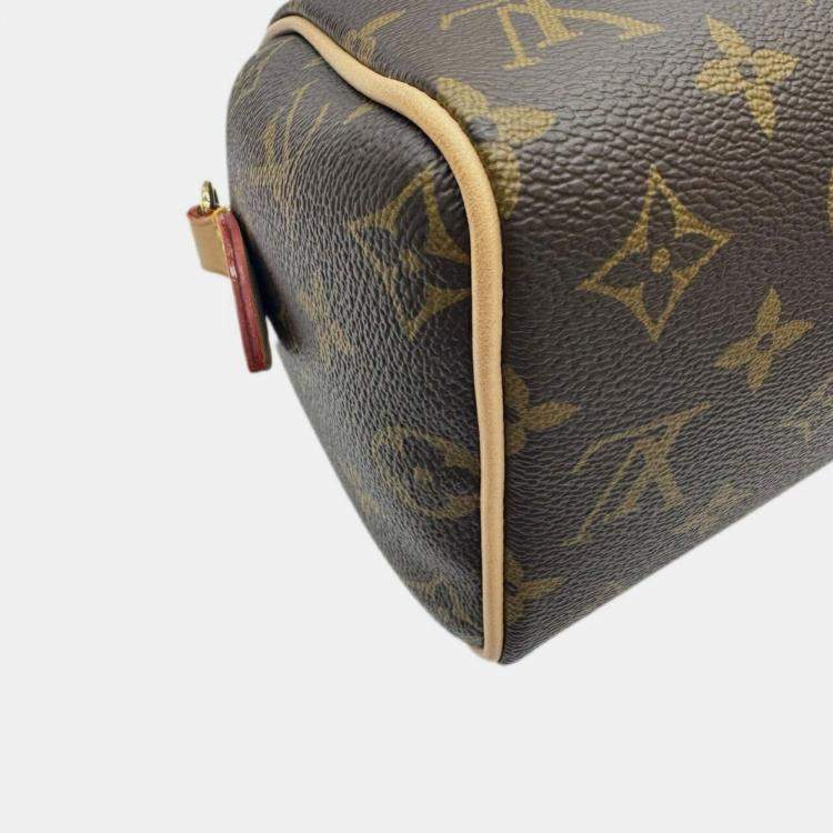 Pre Owned Louis Vuitton Speedy Bandouliere 20 Brown Monogram Canvas Crossbody Bag