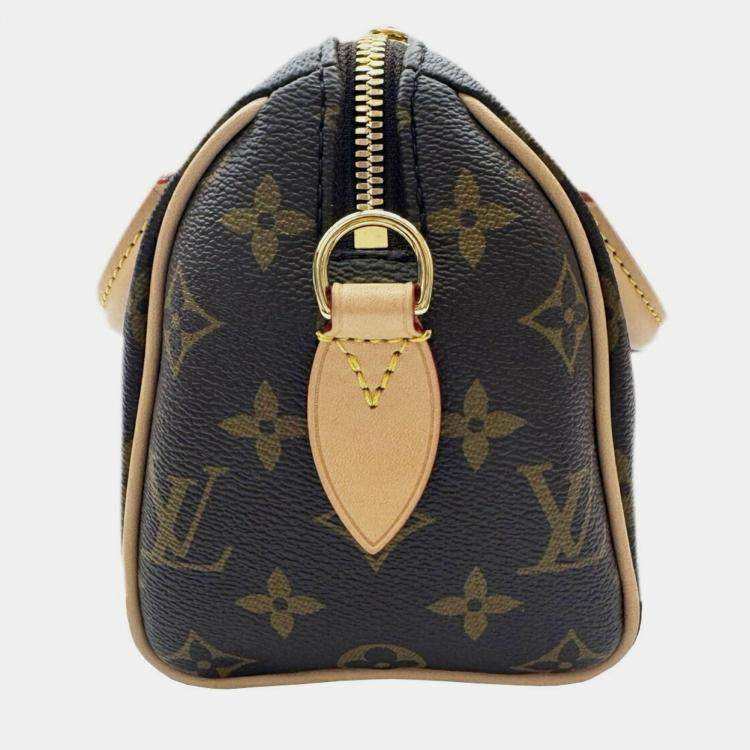 Pre Owned Louis Vuitton Speedy Bandouliere 20 Brown Monogram Canvas Crossbody Bag