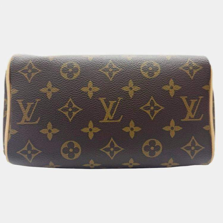 Pre Owned Louis Vuitton Speedy Bandouliere 20 Brown Monogram Canvas Crossbody Bag