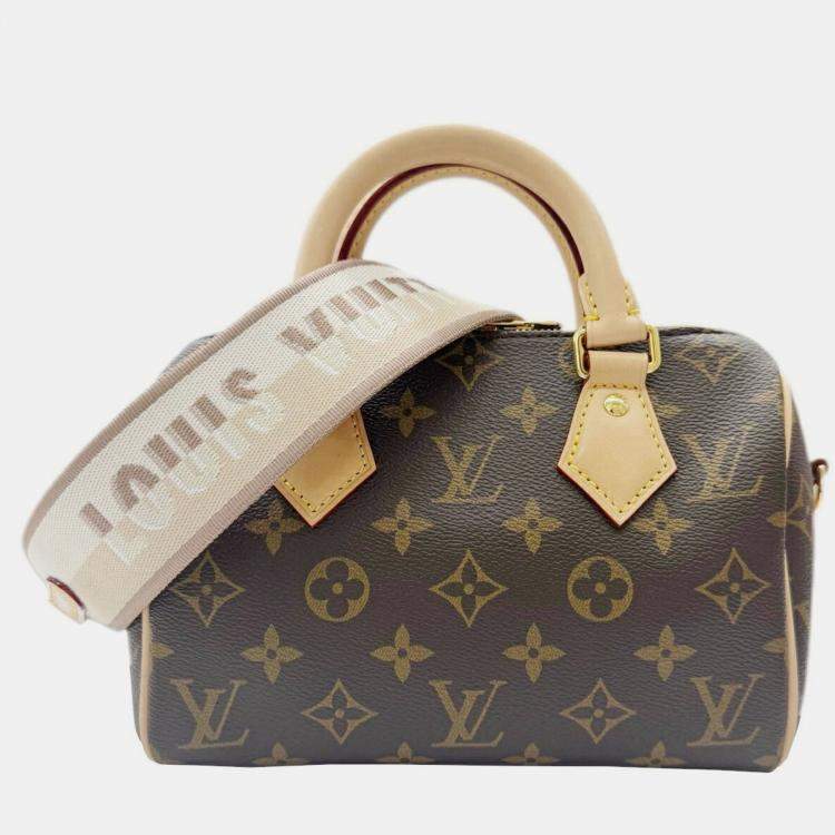 Pre Owned Louis Vuitton Speedy Bandouliere 20 Brown Monogram Canvas Crossbody Bag