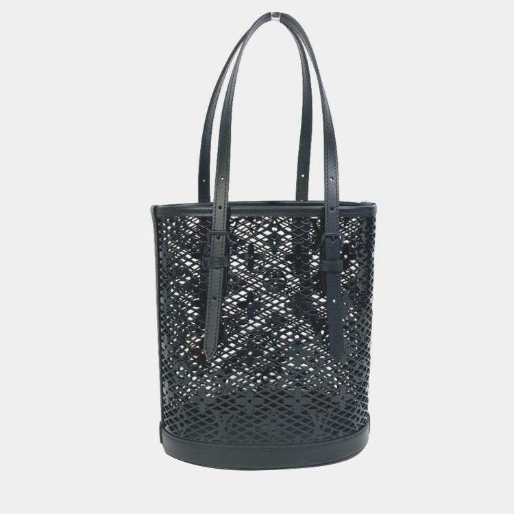 Pre Owned Louis Vuitton Lace Bucket Black Monogram Leather Shoulder Bag