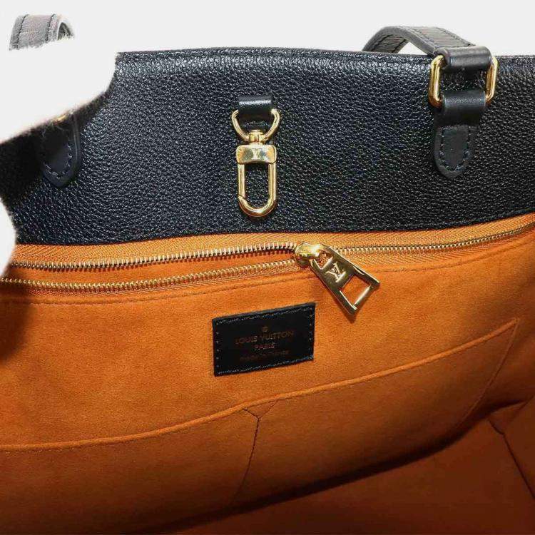 Pre Owned Louis Vuitton On The Go GM Black Empreinte Giant Monogram Leather Duffel Bag