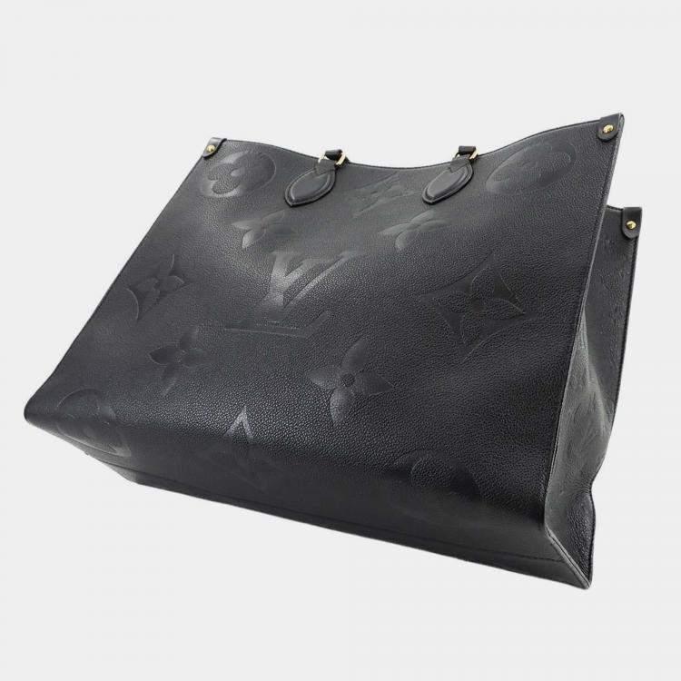 Pre Owned Louis Vuitton On The Go GM Black Empreinte Giant Monogram Leather Duffel Bag