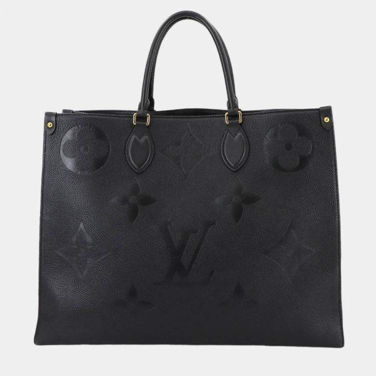 Pre Owned Louis Vuitton On The Go GM Black Empreinte Giant Monogram Leather Duffel Bag