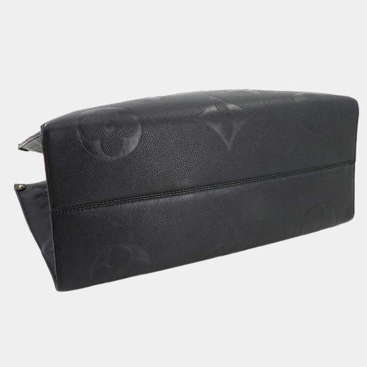 Pre Owned Louis Vuitton On The Go GM Black Empreinte Giant Monogram Leather Duffel Bag