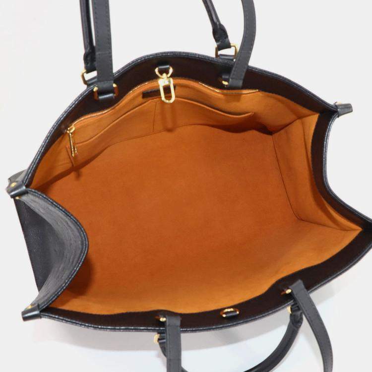 Pre Owned Louis Vuitton On The Go GM Black Empreinte Giant Monogram Leather Duffel Bag