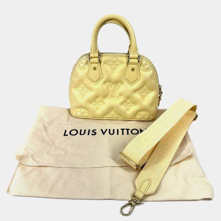 Pre Owned Louis Vuitton Soft Bubble Gram Alma Bb Bag 2Way Crossbody Handbag Leather Banana Yellow