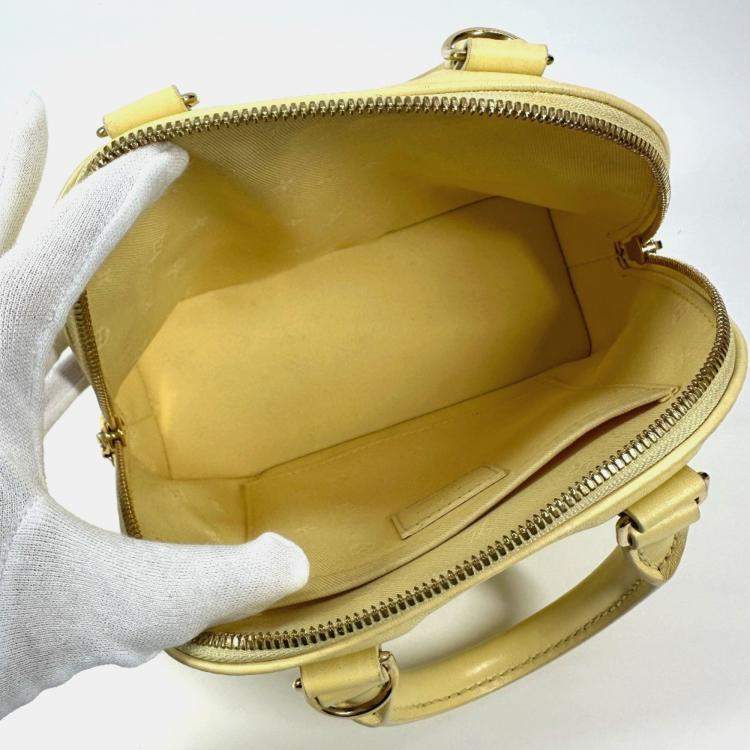 Pre Owned Louis Vuitton Soft Bubble Gram Alma Bb Bag 2Way Crossbody Handbag Leather Banana Yellow