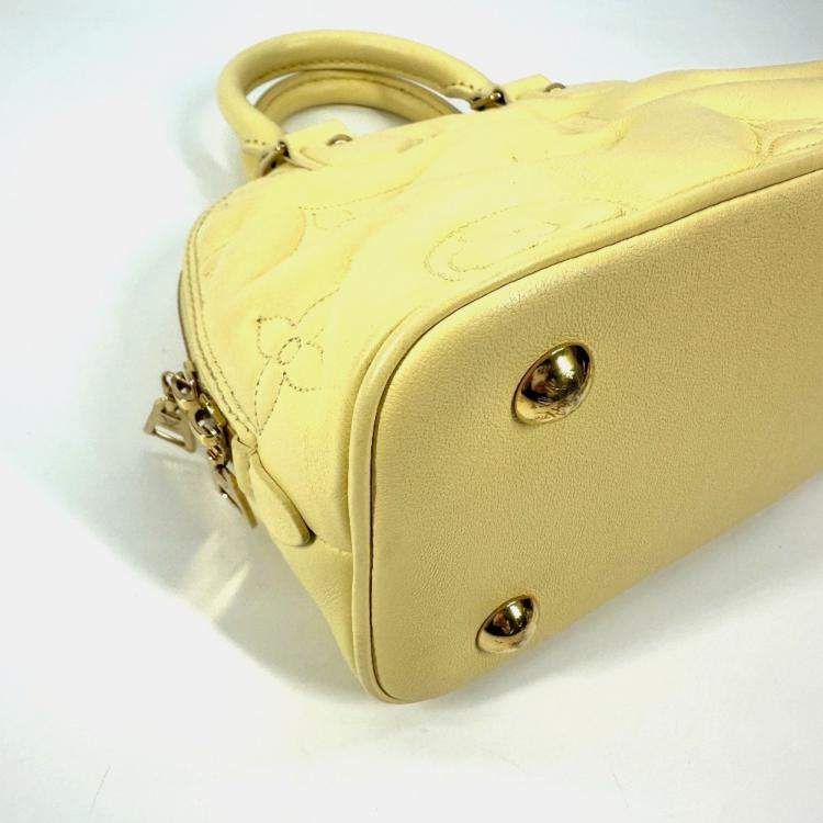 Pre Owned Louis Vuitton Soft Bubble Gram Alma Bb Bag 2Way Crossbody Handbag Leather Banana Yellow