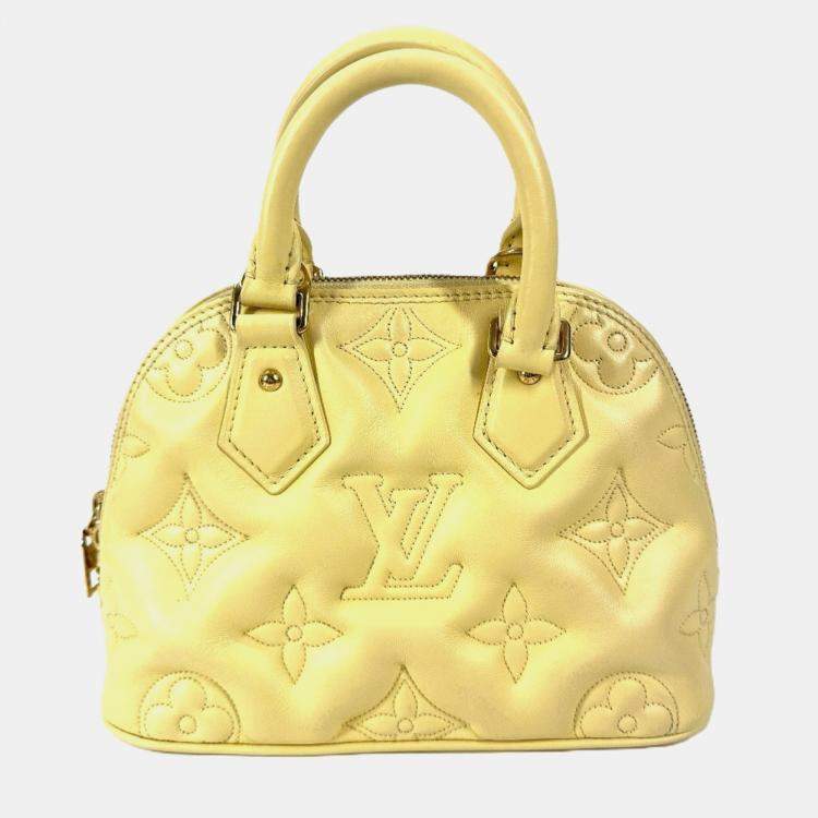 Pre Owned Louis Vuitton Soft Bubble Gram Alma Bb Bag 2Way Crossbody Handbag Leather Banana Yellow