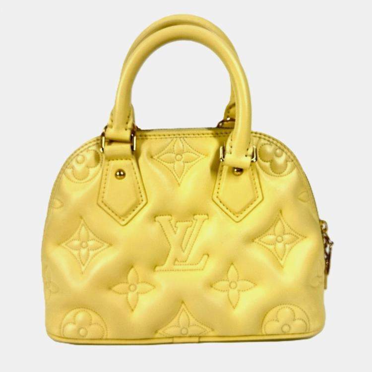 Pre Owned Louis Vuitton Soft Bubble Gram Alma Bb Bag 2Way Crossbody Handbag Leather Banana Yellow