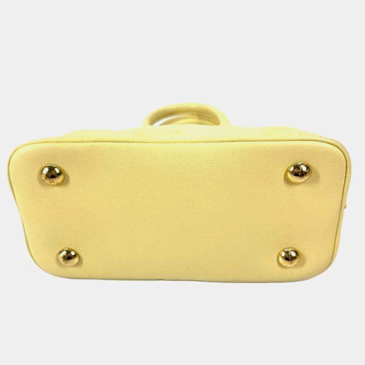 Pre Owned Louis Vuitton Soft Bubble Gram Alma Bb Bag 2Way Crossbody Handbag Leather Banana Yellow