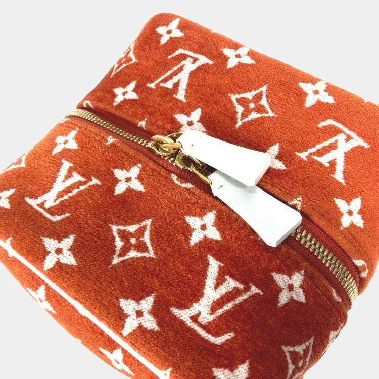 Pre Owned Louis Vuitton Match Square Bag 2-Way Chain Shoulder/Handbag Velvet/Leather Terracotta Brown/Orange