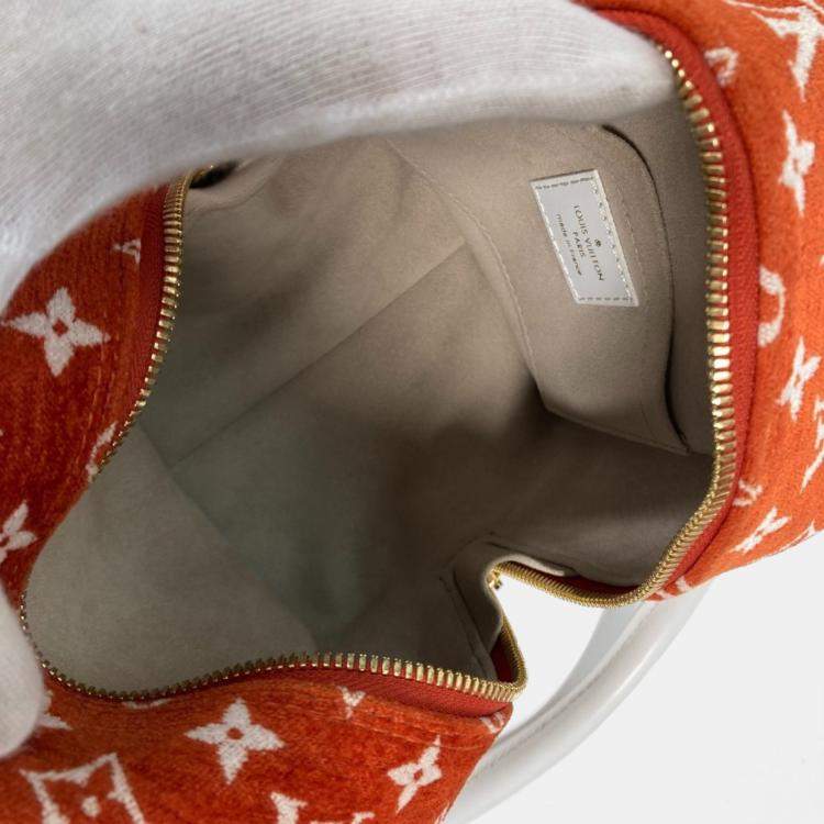 Pre Owned Louis Vuitton Match Square Bag 2-Way Chain Shoulder/Handbag Velvet/Leather Terracotta Brown/Orange
