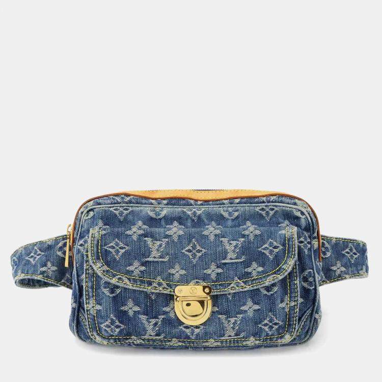 Pre Owned Louis Vuitton Monogram Denim Bum Bag Waist Pouch/Body Bag Blue