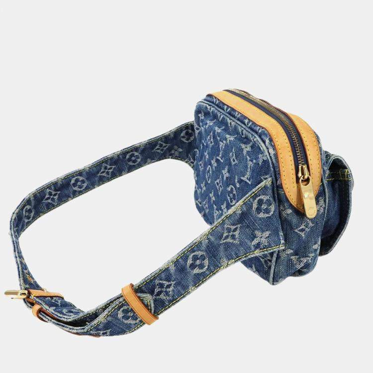 Pre Owned Louis Vuitton Monogram Denim Bum Bag Waist Pouch/Body Bag Blue