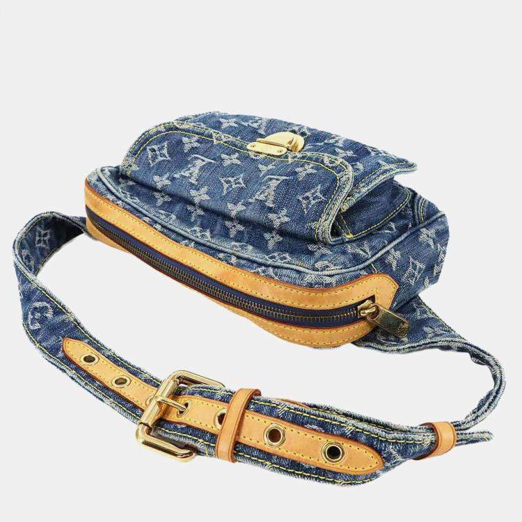 Pre Owned Louis Vuitton Monogram Denim Bum Bag Waist Pouch/Body Bag Blue