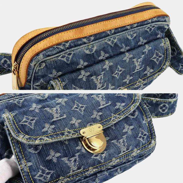 Pre Owned Louis Vuitton Monogram Denim Bum Bag Waist Pouch/Body Bag Blue