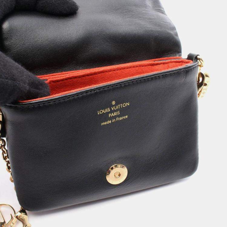 Pre Owned Louis Vuitton Coussin Belt Bag Handbag Leather Black