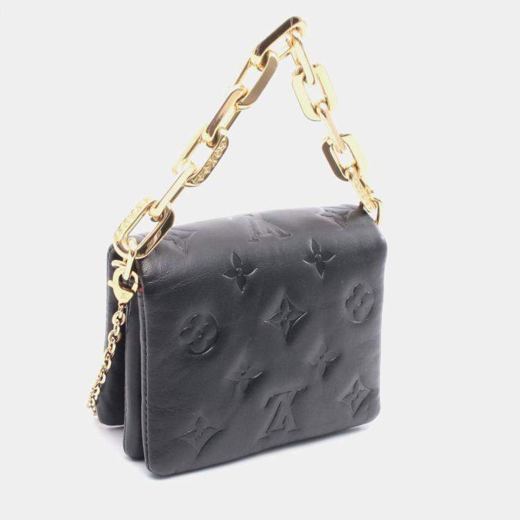 Pre Owned Louis Vuitton Coussin Belt Bag Handbag Leather Black