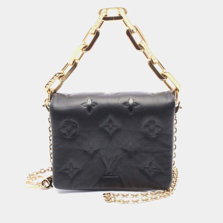 Pre Owned Louis Vuitton Coussin Belt Bag Handbag Leather Black