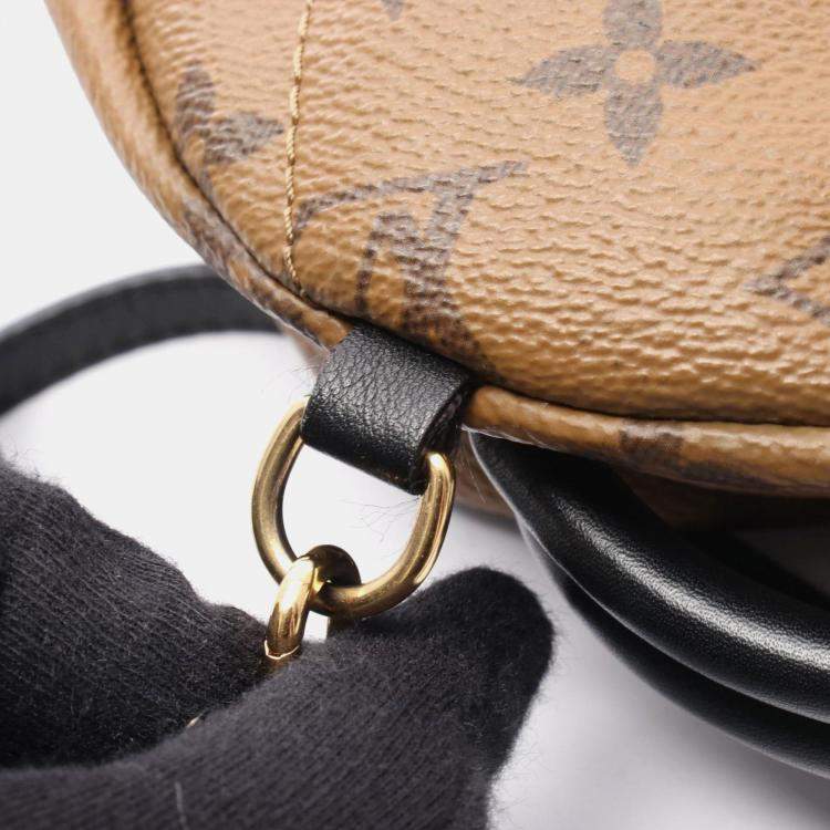 Pre Owned Louis Vuitton Palm Springs Mini Backpack Coated Canvas And Leather Monogram Reverse Brown Black