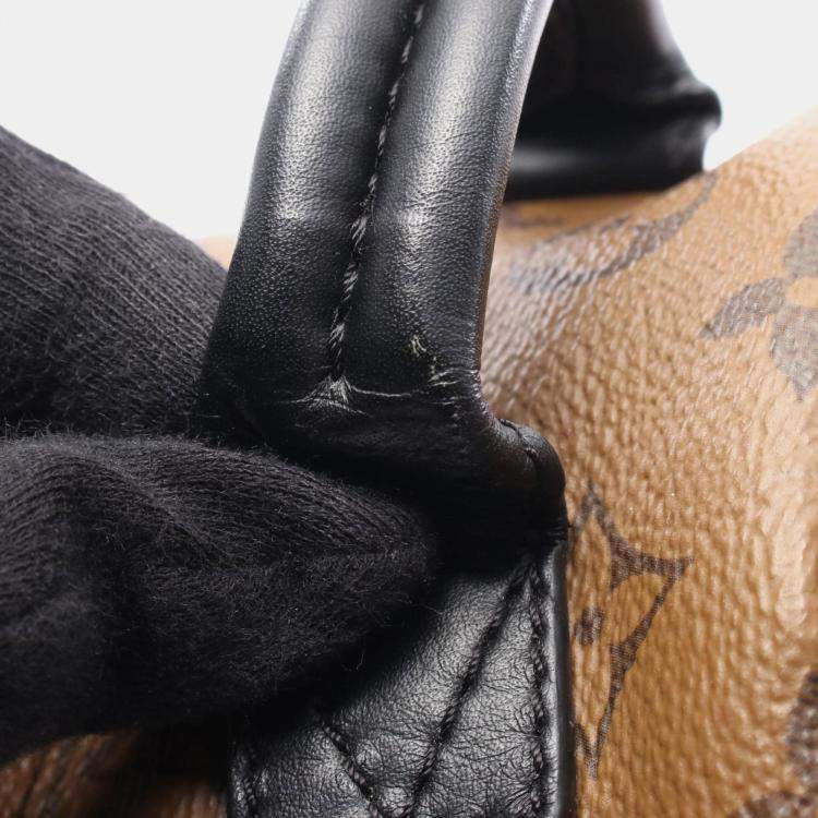 Pre Owned Louis Vuitton Palm Springs Mini Backpack Coated Canvas And Leather Monogram Reverse Brown Black