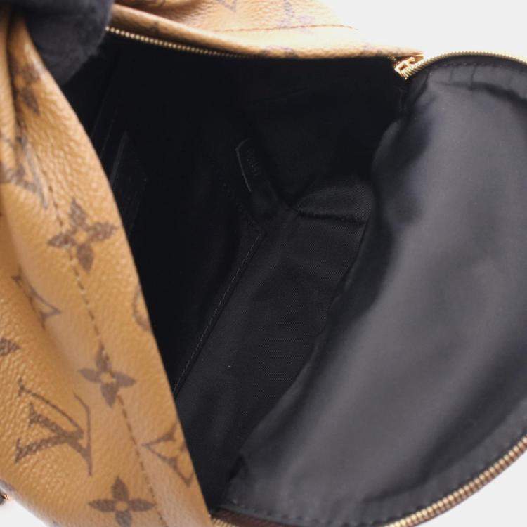 Pre Owned Louis Vuitton Palm Springs Mini Backpack Coated Canvas And Leather Monogram Reverse Brown Black
