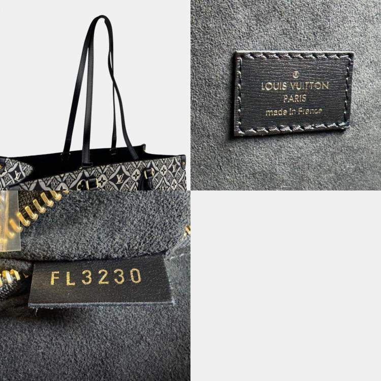 Pre Owned Louis Vuitton Monogram Jacquard On-The-Go Gm Shoulder Bag/Handbag Black