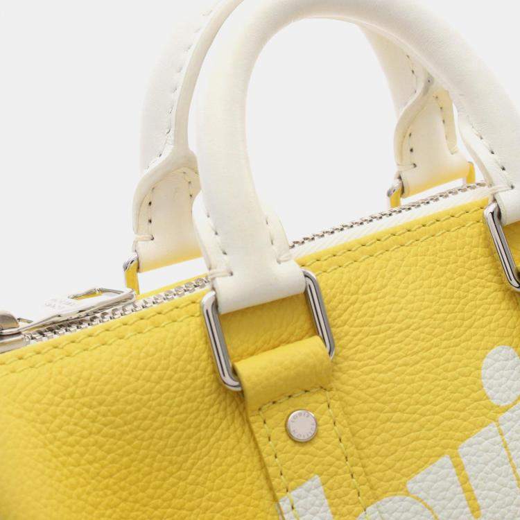 Pre Owned Louis Vuitton Keepall Xs Everyday Lv Handbag Leather Yellow White