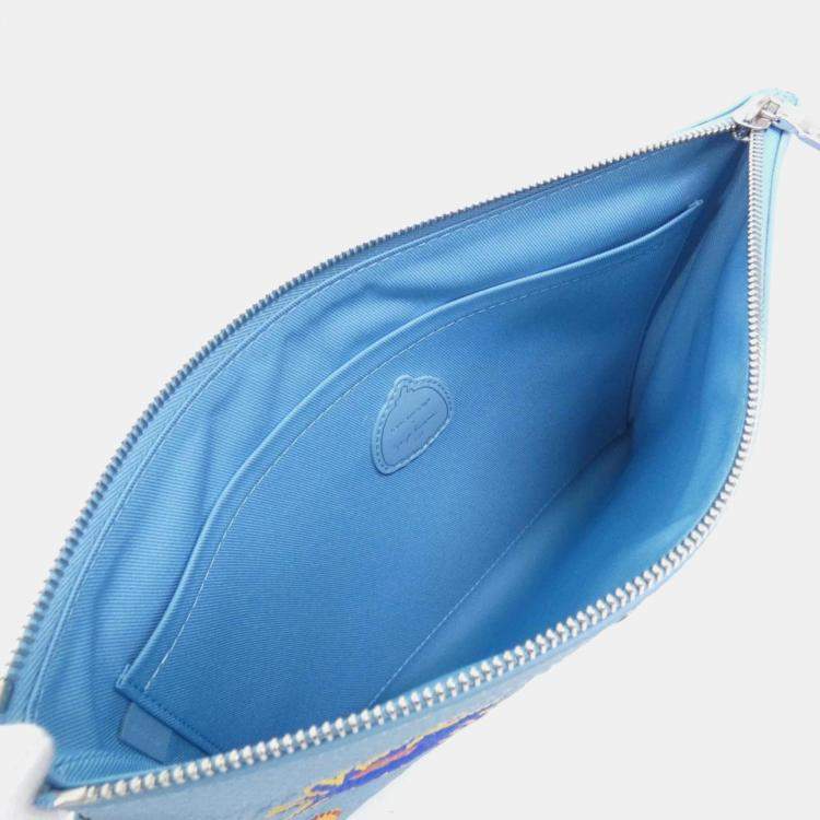 Pre Owned Louis Vuitton Taurillon Monogram (Lv X Yk) Pochette To Go Pouch